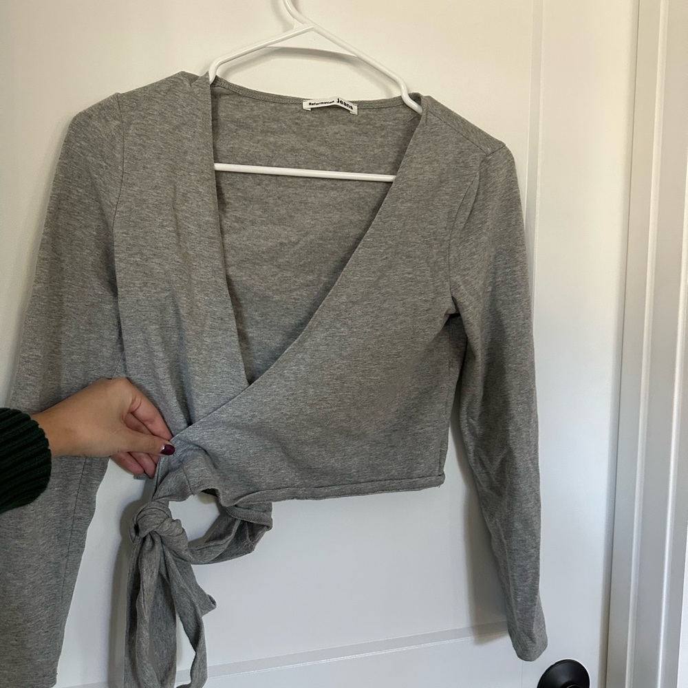 Reformation Ballet Style Wrap Top 100% cotton SIZE XS